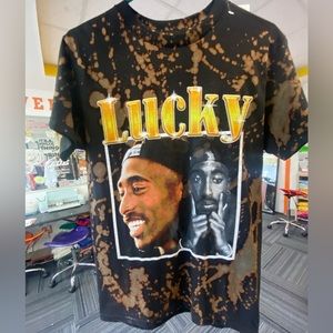 Lucky Poetic Justice Tupac bleached tee